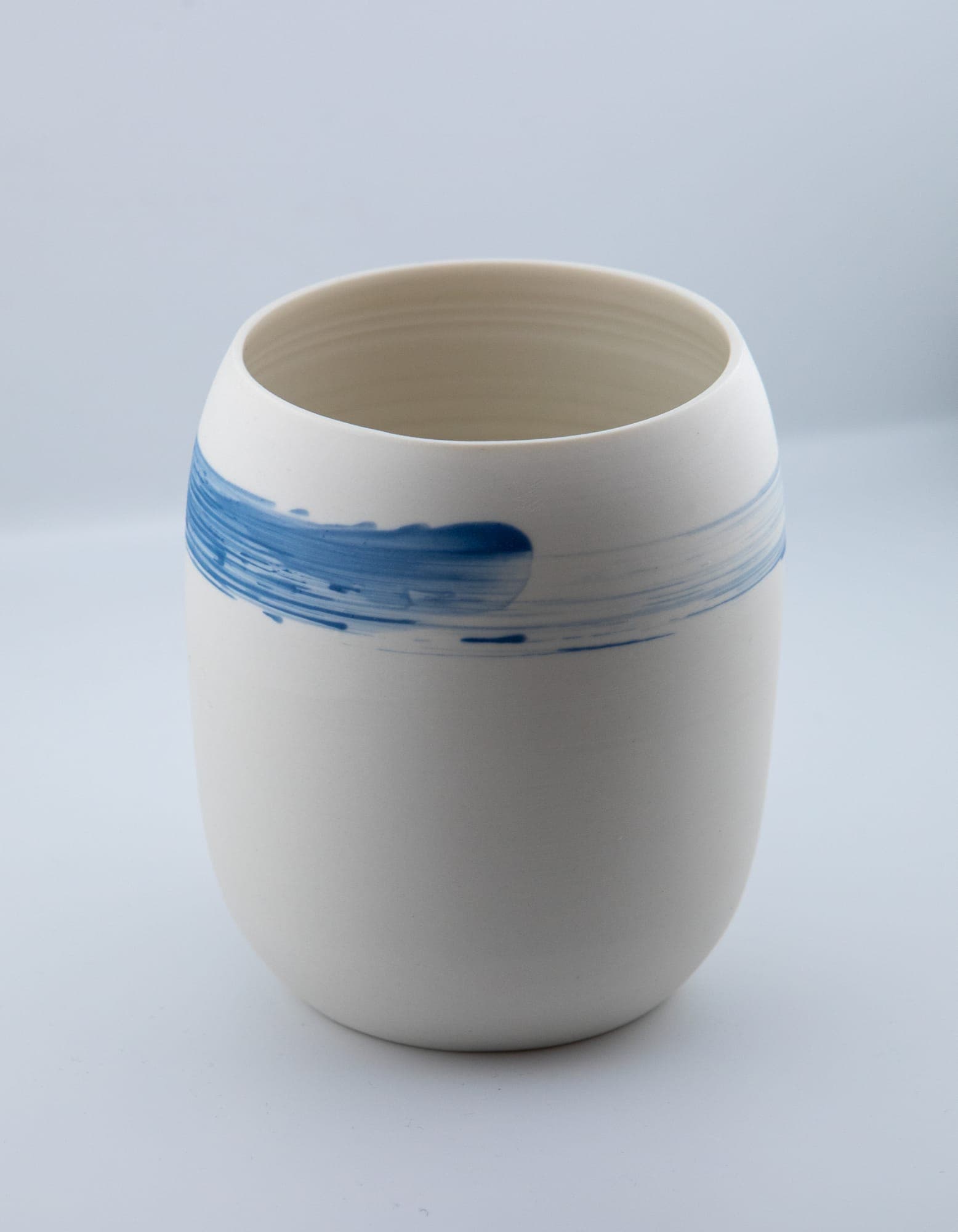 Cobalt-brush jar, medium sized